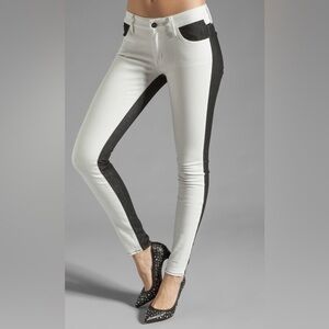 Koral Denim White & Black Colorblock Leg-Lengthening Skinny Jeans , Size 27